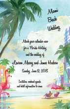 Flamingo Beach Coastal City Vacation Invitation