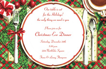 Decorated Christmas Place Setting Invitation