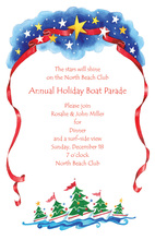 Christmas Trees In The Boats Invitation
