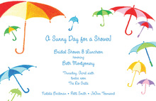 Spring Multicolor Umbrella Showers Invitation