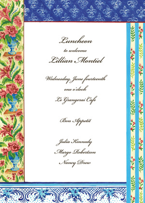Parisian Floral Pattern Invitations