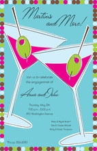 Two Martini Chalkboard Birthday Party Invitations