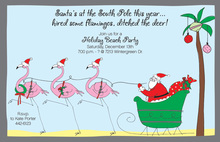 Santa Flamingos Invitation