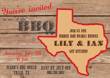 Texas Map Western BBQ Invitations