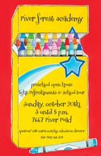 Star In Box Of Crayons Invitation