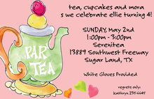 Watercolor Tea Party Pink Invitations