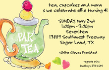 Watercolor Tea Party Yellow Invitations