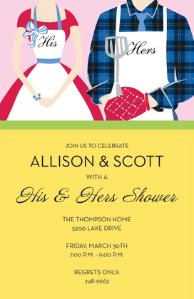 Casual Grill Couple Shower Invitations