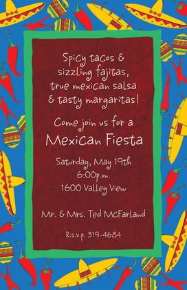 South Of The Border Blue Fiesta Invites