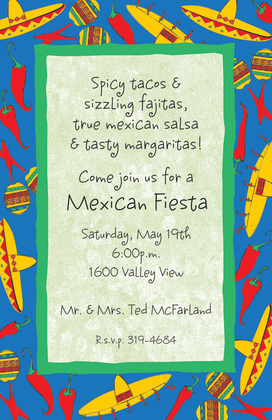 Classy Mexican Fiesta Yellow Invitations