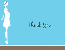 Silhouette Mom Blue Thank You Cards