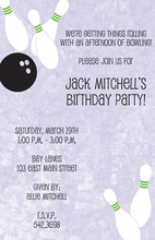 Lavender Bowrling Party Invitations